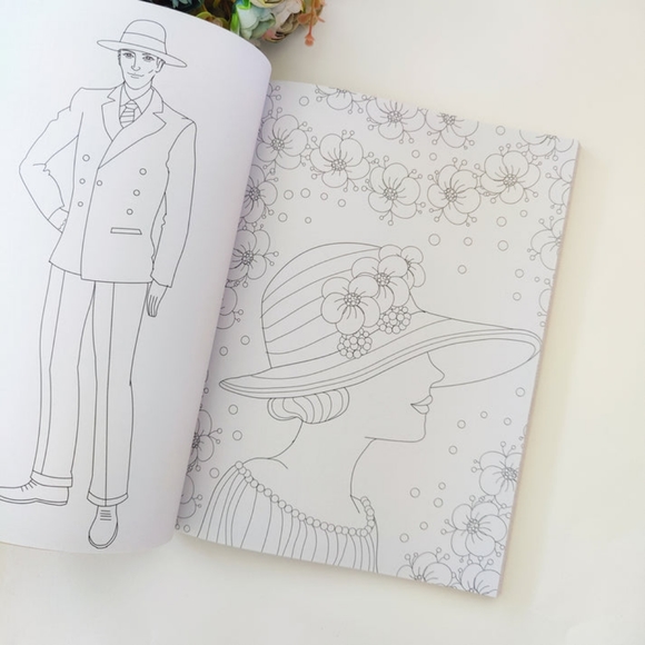 🆕️Fashion of the Decades Advanced Coloring Book - Picture 2 of 11